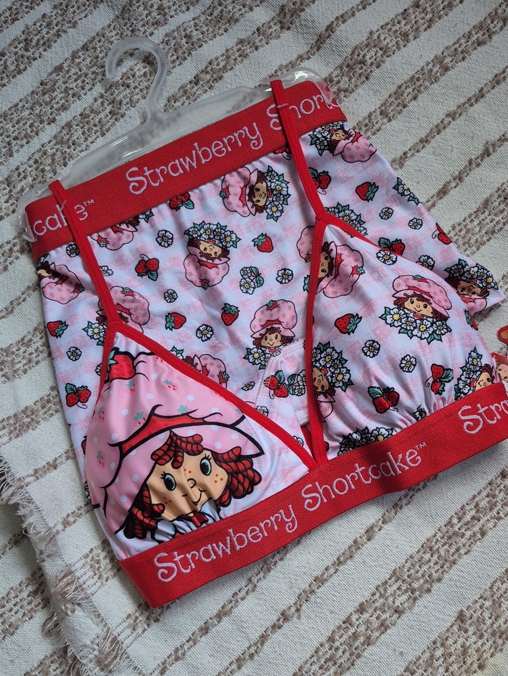 Strawberry Shortcake Pink Cotton Girls' Bralette Set